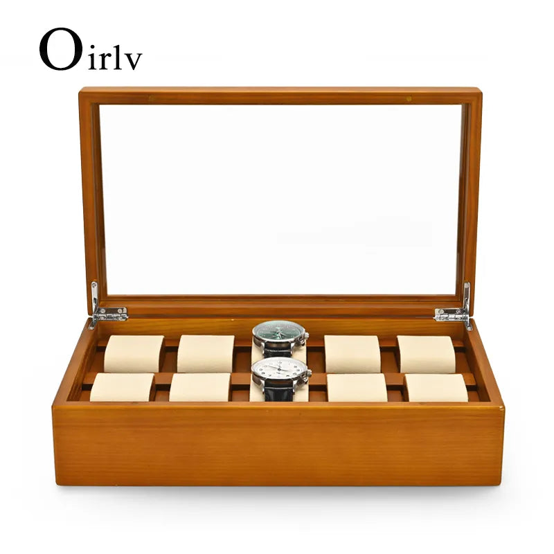 Oirlv Solid Wood Jewelry Box For Watch Bracelet Wood Premium Jewelry Storage Organizer 34*20*9.4cm Customizable Wooden Watch Box